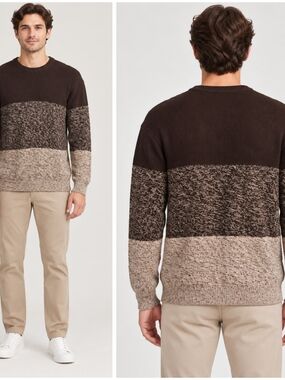 Ben Sherman Long Sleeve Sweater In Brown